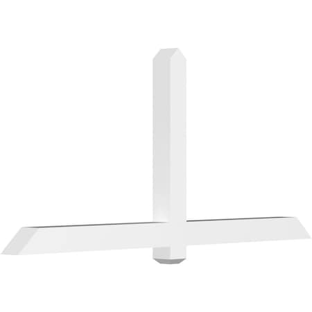 Ekena Millwork Eugene Architectural Grade PVC Gable Bracket, 72"W x 33"H x 4"D x 4"F, 11/12 Pitch GBP072X33X0404EUG00